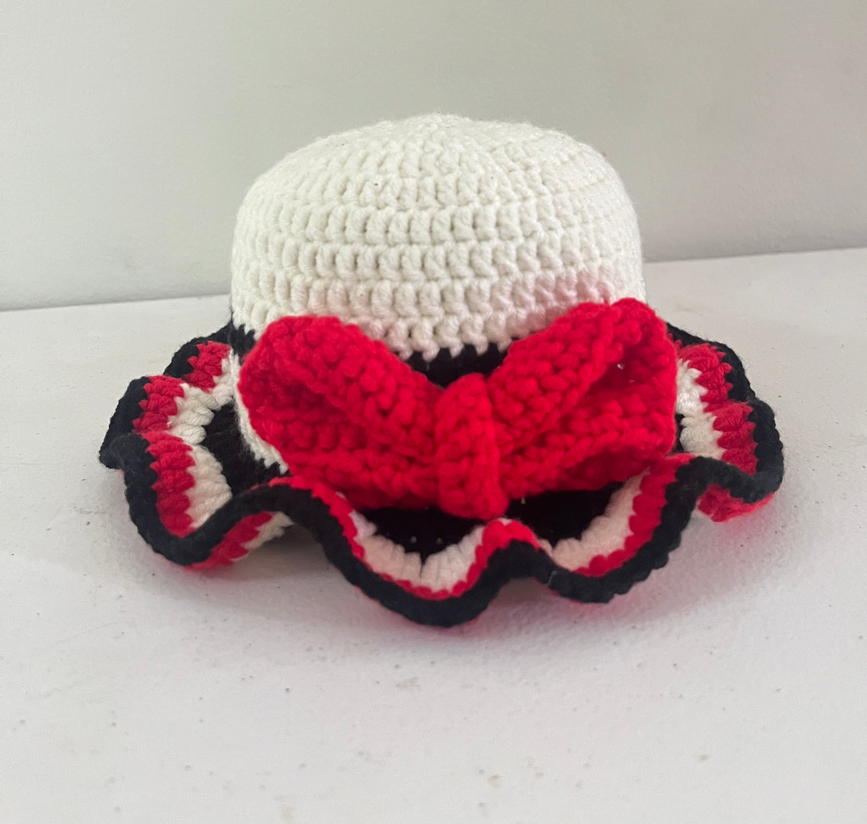 Baby Red Bow Hat (0-6 months)