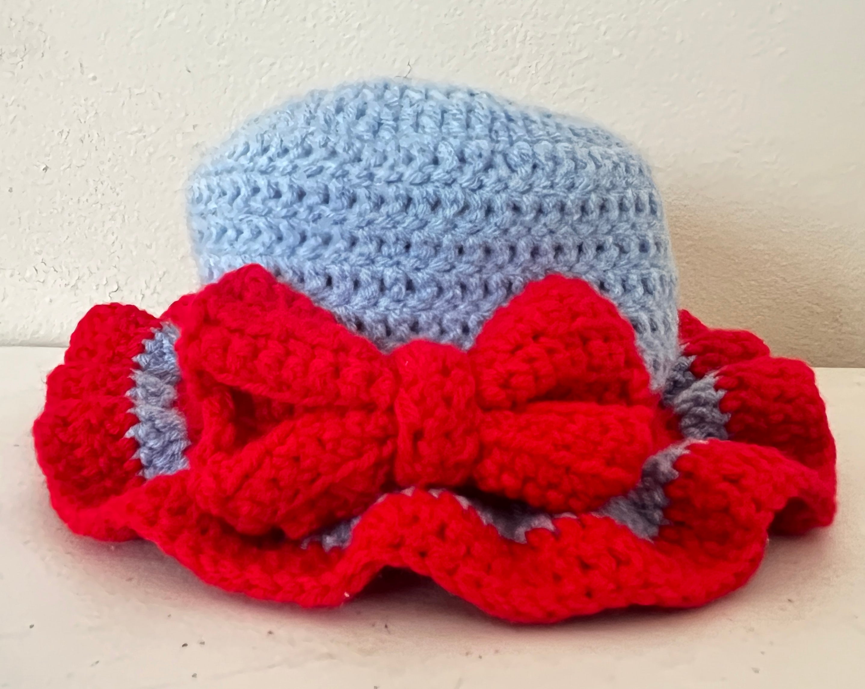 Baby Bow Ruffle Hat (0-6 Months)