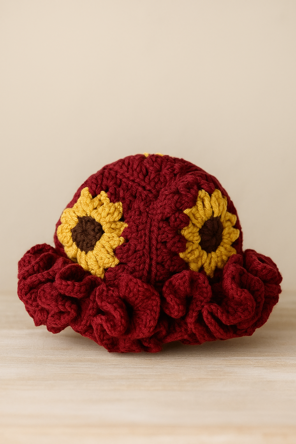 Daisy’s Sunflowers (Ruffle Hat)