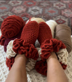 Ruffle Slipper Socks Crochet Pattern | Digital Download