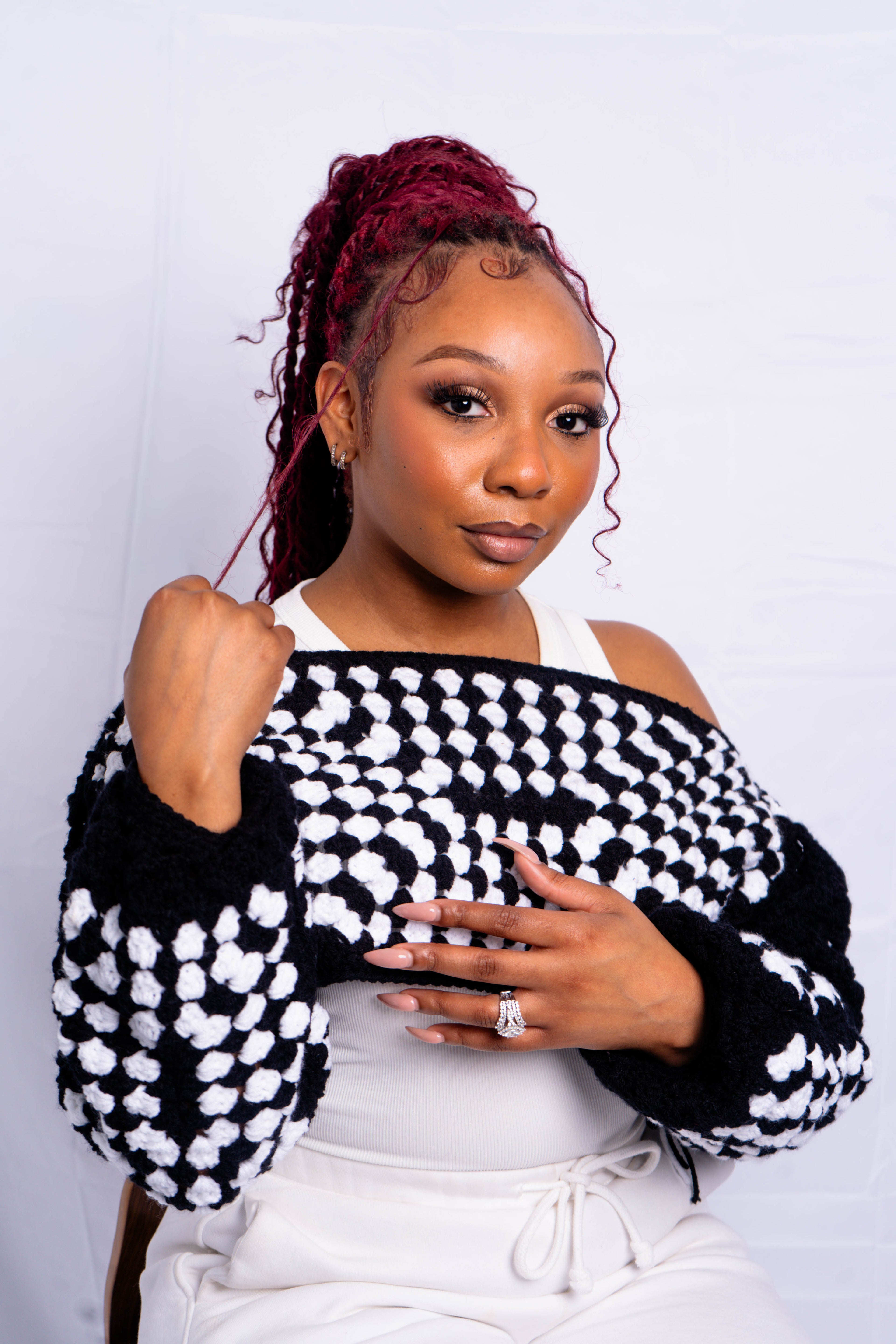 Women’s Drop Shoulder Crop Sweater